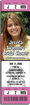 bridal shower tickert invitation with photo
